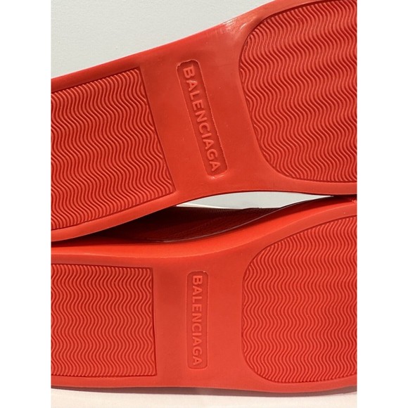 New Balenciaga Leather High Top Perforated Red Mens Sneakers Size, EU-43 US-10 - Picture 3 of 8